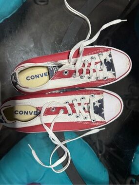 Converse Red, White & Blue Low Top Sneakers